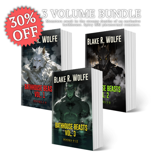 Bathhouse Beasts Bundle Vol. 1-3 - Signed Paperback -- mm paranormal shifter romance