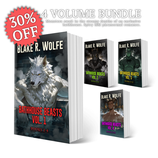 Bathhouse Beasts Bundle Vol. 1-4 - Signed Paperback -- mm paranormal shifter romance